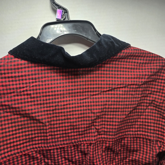 Red Checkered Shirt with Holiday Embroidery - Picture 8 of 9